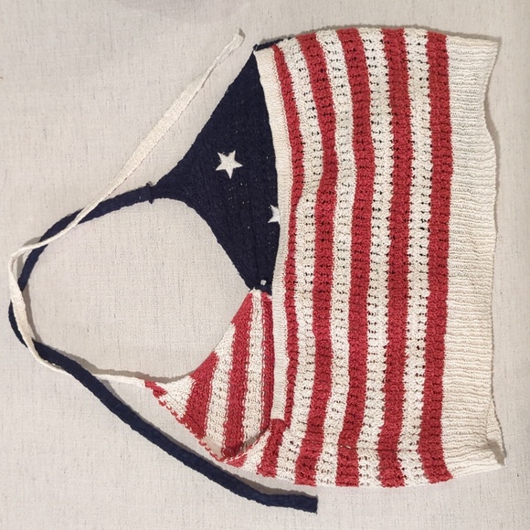 AEO Festive American Flag Crop Top - Picture 4 of 6